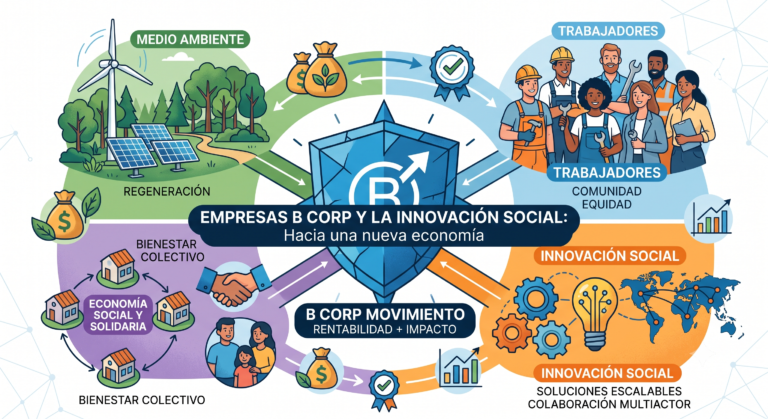 Esquema sobre empresas B Corp e innovación social en la economía solidaria